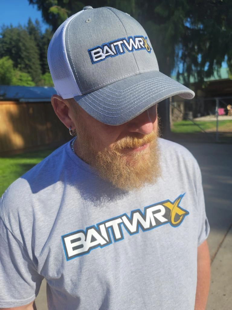 Bait-Wrx Short Sleeve Cotton Tee, Light Grey - NEW Logo!