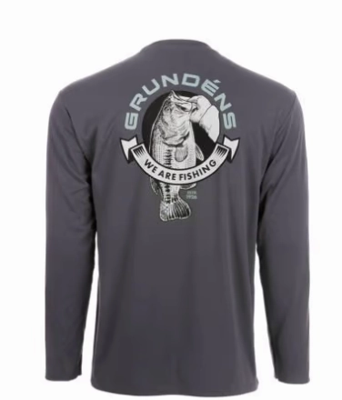 Grundens Tech Tee LS Bass Print Anchor